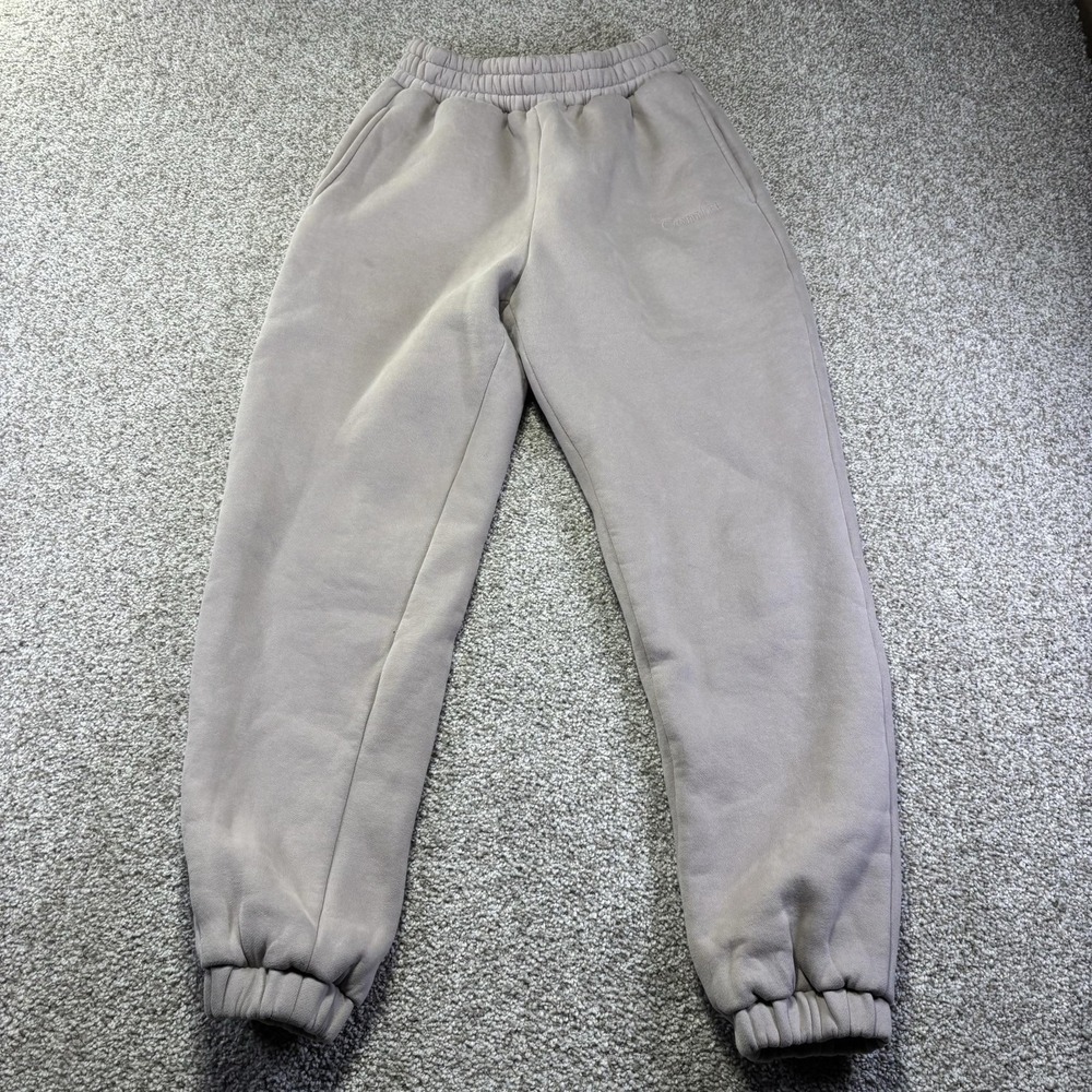 Comfrt Sweatpants Mens XS Beige Fleece Jogger Elastic Waist Pockets Stretch